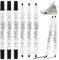 VORHOT Lot de 6 Marqueur Noir Textile et Tissu, 1-5mm Imperméable Feutre Textile Double Pointe, Résistant à la Machine à Laver, Stylo Textile Indélébile pour T-Shirt Sac Tissu Chaussures Jean