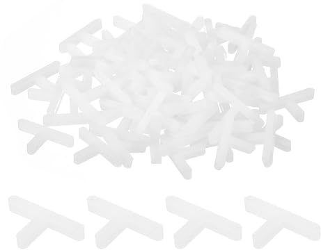 QUARKZMAN 500 Stück Wand- und Bodenfliesen Kunststoff T-Form Abstandshalter Fliesenwerkzeuge 1,5 mm 1/16 Fliesenabstandshalter für die Installation von Keramikfliesen, weiß