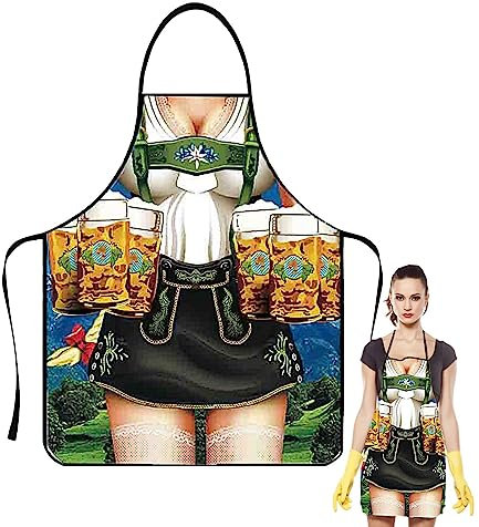 Anulely tyska förkläden för Oktoberfest | Oljebeständigt oktoberfest-förkläde för tysk oktoberfest-festkostym | oljeresistent tysk festdräkt Dirndl-förkläde, läderbyxor förkläde för grillning, 1, 1