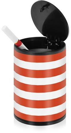 Wudan Betsy Ross Aschenbecher für Zigaretten für Auto mit Deckel, Edelstahl, tragbares Autozubehör, rauchfreie Aschenbecher für Camping, Strand, Terrasse, E07S23019