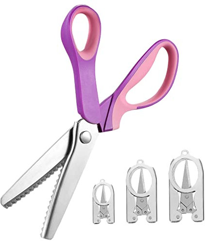NUOBESTY 4 Stück Schere Edelstahl -Zick-Zack-Werkzeug chee vricut gesc cutting boards schneidermatte schneidemaschine schneidmaschine Spitze dekorativer Rand Abs
