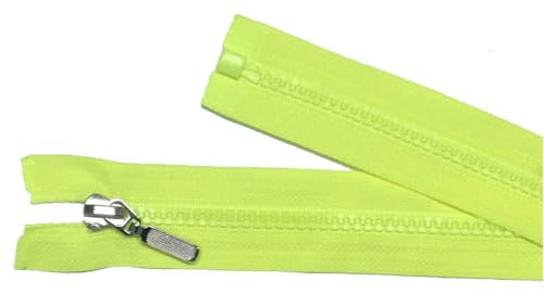 Reißverschluß Kunststoff teilbar für Jacken 70 cm neon mit Schmuckzipper