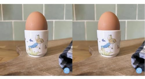 Petit Jour - COQUETIER PIERRE LAPIN– MELAMINE - 4,7 x 5,1-12m+ - (Lot de 2)