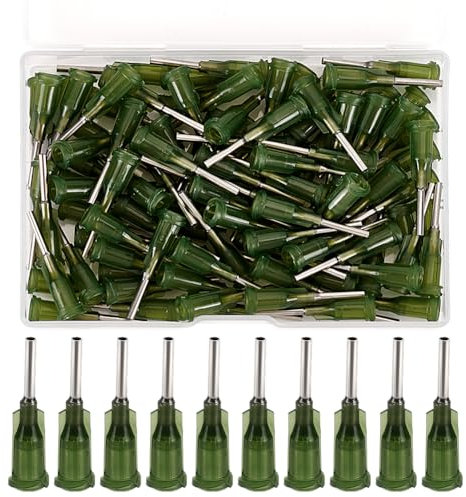 FINGERINSPIRE 120Pcs Aiguille de Distribution 30mm 14G Aiguilles de Seringue à Pointe Émoussée Aiguilles de Distribution Industrielles Aiguille Émoussée de Précision Plastique Avec Verrouillage Leurre