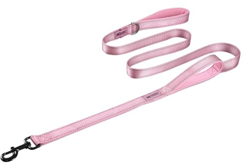 OneTigris Hundeleine mit 2 Griffe und Reflektierenden Streifen 182cm Rosa