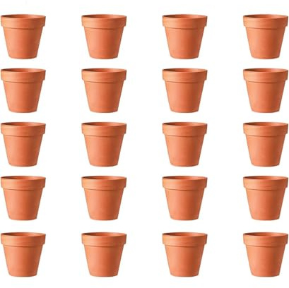Ruikcoll Pots de Fleurs en Argile, Pots de Plantes en Argile, Pot en Terre Cuite, Mini Pot de Fleur en Terre Cuite avec Trou de Drainage, Pot de Plante réutilisable, 20 pièces (4,5 × 4 cm)