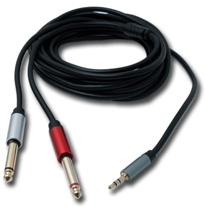 System-S Cavo audio Y 5 m stereo TRS 3,5 mm maschio a 2 X 6,35 mm jack TS adattatore