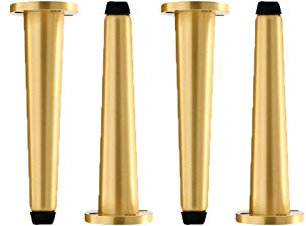 4 Stück Möbelfüße aus Metall, Höhenverstellbare Füße Schreibtischbeine Reines Kupfer Schreibtischbeine, Couchtischbeine Bankbeine, DIY-Möbelbeine für Beistelltisch, Nachttisch, Stuhl (Copper Color 16