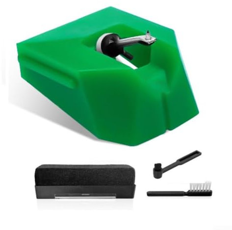 Hochleistungs-Vinyl-Schallplattennadel ATVMN95E kompatibel mit Audio Technica + Pflegebürsten-Set