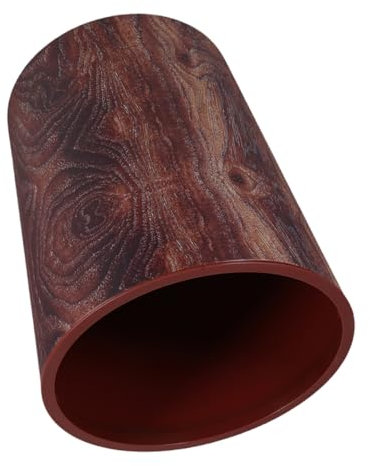 KOMBIUDA Poubelle Cuisine en Pp Marron, Grosse Capacité, Design Compact et Extérieur Bois Rétro Unique, pour Salle de Bain et Maison