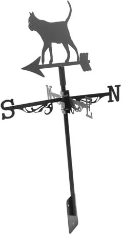 HEMOTON girouette Chat Petit girouette de Ferme Direction du Vent directionnel Simple Decoration Jardin décoration Jardin de indicateur de Vent Acier Inoxydable Black