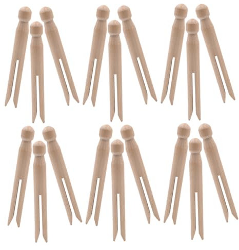 POPETPOP 25 Pezzi mollette di legno Mini mollette fermagli per cucire clip di immagini fermagli per vestiti mini clip fotografiche spille da abbigliamento Khaki