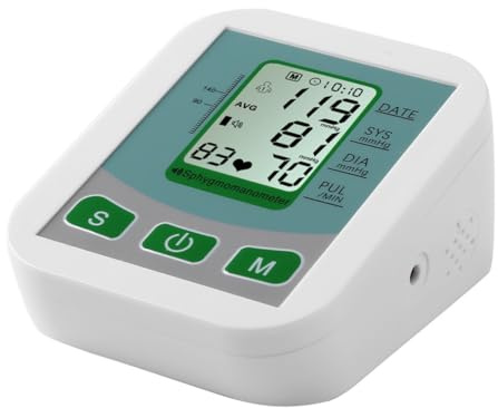 WRITWAA Elektronisches Blutdruckmessgerät für Oberarm mit Genauem Manschettendruck Automatischer Pulsüberwachung Abs Material für Heimüberwachung