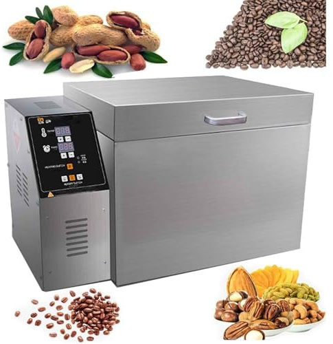 Commercial Coffee Roaster,4000g Electric Stainless Steel Nut&Coffee Roaster Machine,1800/2400w Timing & Temperature Adjustable Bean Roasting Machine,for Coffee,Sesame,Peanuts,Walnuts(2400W)