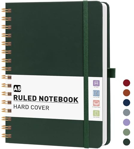 PYNEX Notizbuch A5 Liniert - Tagebuch für Erwachsene With 140 Blatt | Hardcover Notebook,100GSM,180°flach,Liniertpapier (7 mm),14,5 x 21cm