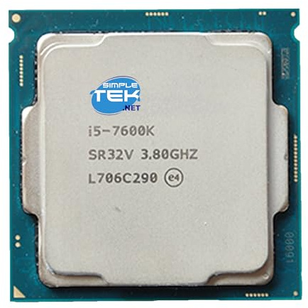SIMPLETEK - Core i5‑7600K LGA 1151 Desktop-Prozessor, 4 Kerne/4 Threads, 3,8 GHz Basis bis zu 4,2 GHz Turbo, 6 MB Cache (Generalüberholt)