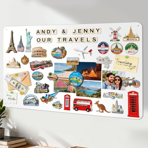 LYZZXI Magnettafel Weiß 90x120 cm: Urlaubsmagnete Display Board mit Starker Magnetkraft für Fotos & Souvenirs - Mode Magnetwand für Wohnzimmer Büro | Ideal für Reiseliebhaber