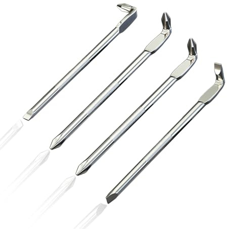 4 PCS Offset Screwdriver Set, L-Type S2 Steel Offset Magnetic Screwdriver Double Head with Crosshead and Flathead Right Angle Screwdrivers for Tight Space Operation