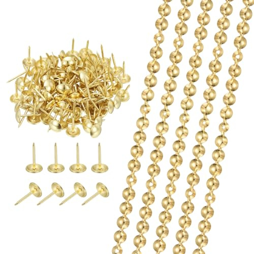 QUARKZMAN 5 Tiras De Tachuelas Para Tapicería 9.5mm Dorado