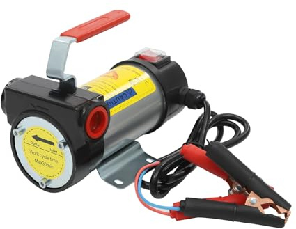 Dieselpumpe 12V 200W Kraftstoffpumpe Selbstansaugend 45L/min Ölpumpe Heizölpumpe mit Zapfpistole und Schlauch für Diesel, 7m Hubhöhe & Auto-Stop Pistole