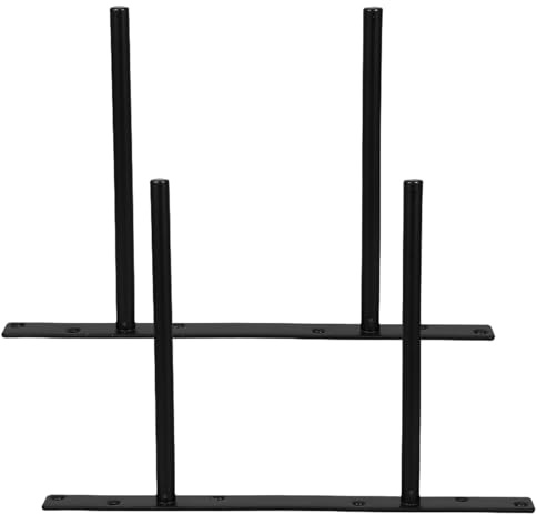Ipetboom Supporti per Mensole Galleggianti a Muro Invisibili in Acciaio Nero 200X300 MM, Set da 2 Staffe 12 Viti, Supporto Robusto per Mensole Sospese da Parete, per Librerie e Arredamento
