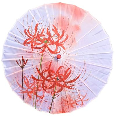 PciDinFo Parapluie Chinois Parasol en Bambou Soie Imperméable Papier Huile Accessoire Artisanal Décoratif Danse Asiatique Adapté pour Mariage, F