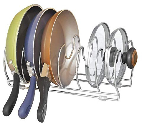 iDesign 48680EU Classico Küchenschrank-Organizer für Pfannen - 30 cm, Chrom, Steel, Chrome, 33,5 x 16,1 x 13,13 cm