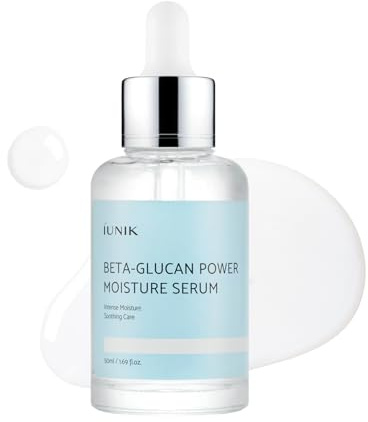 IUNIK Beta-Glucan Power Deep Moisture Serum – Intense Hydration Vegan Korean Serum with Mushroom Yeast Extract – For Dry, Mature, Sensitive Skin, Fine Lines & Loss of Firmness Korean Skincare