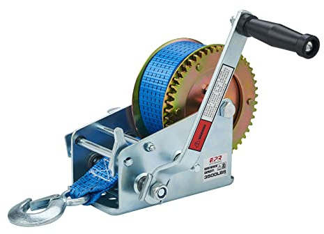 OPENROAD Boat Winch 3500lbs Hand Winch, with 32ft Blue Strap and 2 Speed switchable, for Boat Trailer Towing Winch
