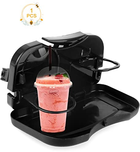 Ruicaifu 1PCS Car Backseat Table, Black Foldable Car Backseat Tray Multifunctional Folding Cup Drink Holder for Phone Food Drink Bottle Meal(25.5cm x 15.5cm)