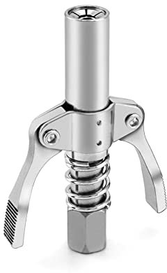 QWORK® Testina Ingrassatore professionale, 1/8 NPT 10000 PSI accoppiatore G doppia impugnatura, adatto per ingrassatori standard M6/M8/M10/M12/M14