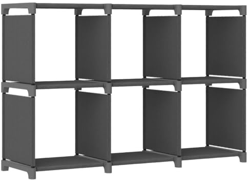 vidaXL Würfel-Regal 6 Fächer Grau 103x30x72,5 cm Stoff