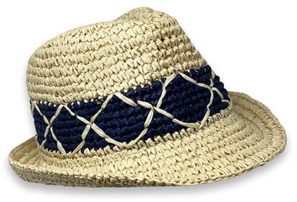 Albsales Strohhut Sonnenhut Sommerhut Cowboyhut Westernhut Freizeithut Strandhut (DE/NL/SE/PL, Numerisch, 58, 61, Straw/Navy)