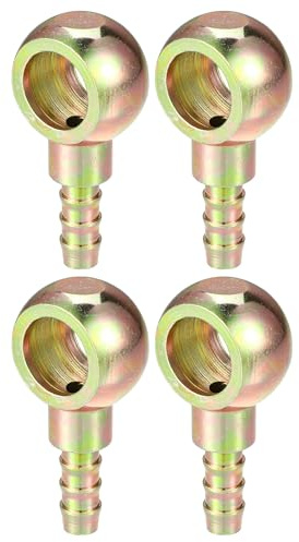 Hihaha Raccord De Banjo À Barbure 4 Pièces Pour Frein Et Carburant | Couleur Ton Bronze, Matériau Métal, Diamètre Interne 14mm, Diamètre Externe 8mm, Pour Système Freinage Carburant
