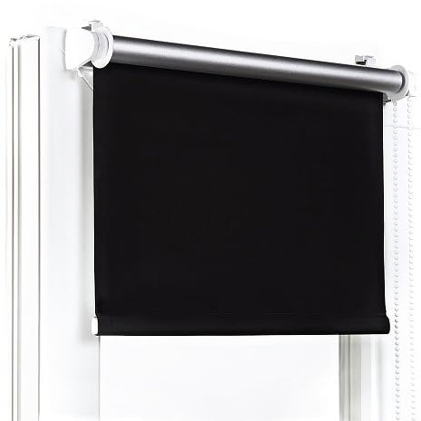 Fenster DEKOR - Rollos Für Fenster Ohne Bohren Schwarz - Verdunkelungsrollo B130 x H150 cm - Klemmrollo Verdunkelung - Fensterrollo Für Balkontüren - Verdunklungsrollo Leicht Zu Installieren