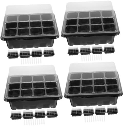 Yardwe 4 Set di Piante in Scatola per Piantine Traspirante Vassoio di Avviamento Contenitore per La Germinazione delle Piante Vassoi per Piante da Vivaio Vassoio per La Semina Vassoi per