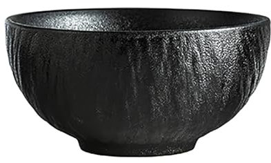 Pevfeciy Ramen Bowl Salad Bowl Ceramic Modern and Simple Soup Bowls muesli Bowls for Fruit, Ideal as Serving Bowl, Mixing Bowls or Decoration,Black,20.2 cm / 150 ml