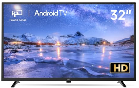 FPD Smart TV de 32 pulgadas, TV Android HD con HDR 10, Google Play & Cast, televisión WiFi para transmisión en vivo, televisores LED de pantalla plana con control remoto, asistente de Google para