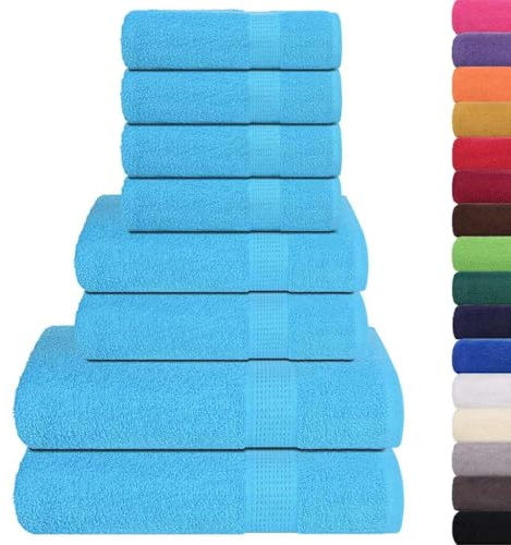 vidaXL Set di asciugamani 8 pezzi FROGN Turchese 360 g/m²