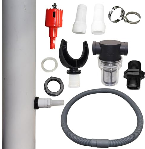 Kit di connettori per Canna piovana, deviatore per Raccolta Acqua piovana, Kit di Raccolta 'Acqua piovana con Filtro, deviatore per Tubo di Scarico per Giardino e casa