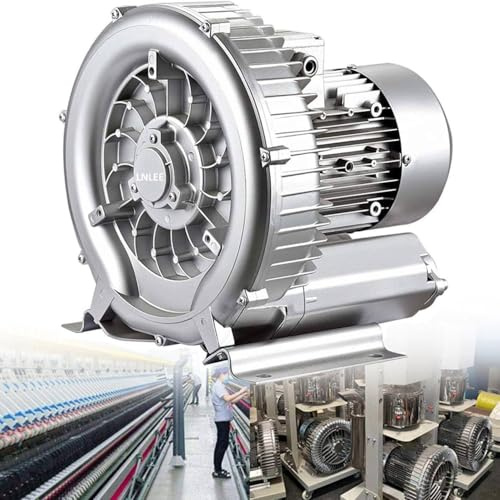 YLANMEI 120W-1100W Regenerative Blower, 50Hz Single Phase, High-Pressure Vortex Ring Blower, Industrial Vacuum Pump for Air Blowing Or Suction for Sewage Aeration Aquarium Fish Po,370W/0.5HP