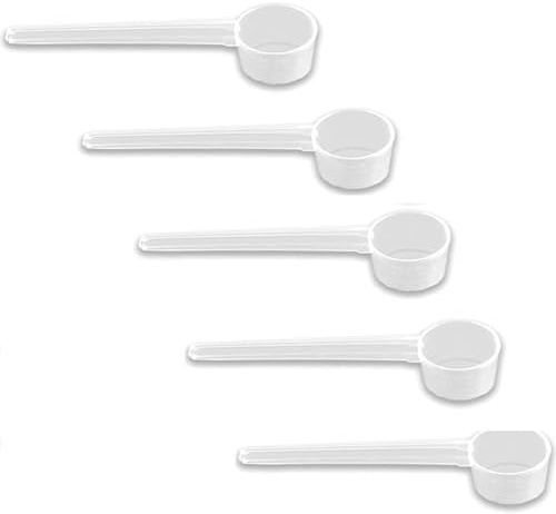 Messbecher, 5 g, Löffel zum Messen von Lebensmitteln, Schaufel für Pulver, für Protein, Kreatin, Flüssigkeiten, Kochen, Fitness, Küche, 5 Stück