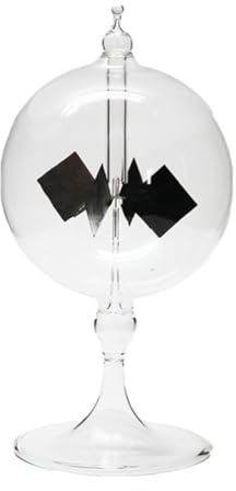 Goufride 4 Blades Rotating Glass Windmill Solar Powered Crookes Radiometer Light Mill/Educational Teaching Study Tool B