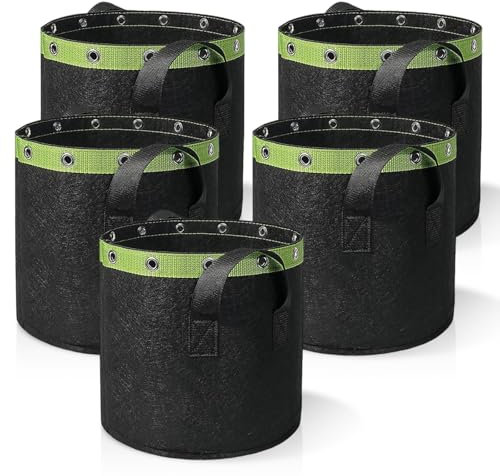 IGTOPS Pflanztopf aus Filz Stoff,Grow-Pflanztaschen, Blumentöpfe Tomaten Töpfe Pflanze Grow Bag, Zirkulieren die Raumluft,Pflanzenökosysteme (25L)