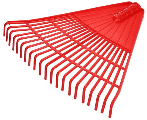 sourcing map Garden Rake Replacement Head 21 Tines Plastic Rake Head for Garden Preparation Leaf Debris Cleanup Soil Aeration Educational Tool, Red