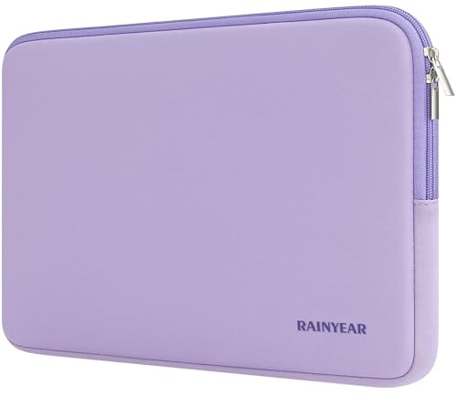 RAINYEAR 14 Zoll Laptop-Hülle Schutzhülle zum Transportieren, Lila | Kompatibel mit 14-Zoll Notebook Ultrabook Chromebook, 15-Zoll-MacBook Air M2 M3 M4 M5 mit flauschigem Innenfutter gepolstert