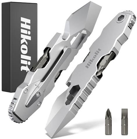 EDC Pry Bar Multitool with Bidirectional Ratchet Screwdriver, Bottle Opener, Hex Wrench, Crowbar, EDC Pocket Multi Tool for Camping, Cycling, Hiking, Simple Repair, Gift for Men Dad