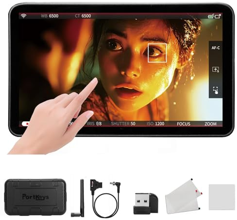PortKeys LS7P DSLR Camera Field Monitor, 7 Inch Touch Screen Monitor, 1000 Nits 4K HDMI Input, 3D LUT, HD 1920x1080 IPS, REC.709 Color Calibration, Dual LUT, On-Camera Monitor, One to Many Control