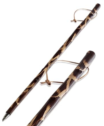 Jagd-Schnitzerei Peter® Wanderstock Holz in Tarnoptik „Gravur BIS ZU 15 Zeichen IM Preis ENTHALTEN“ 98-150 cm