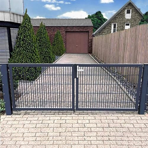 Einfahrtstor 250cm x 103cm 2-flügelig anthrazit grau Doppeltor symmetrisch mit Pfosten